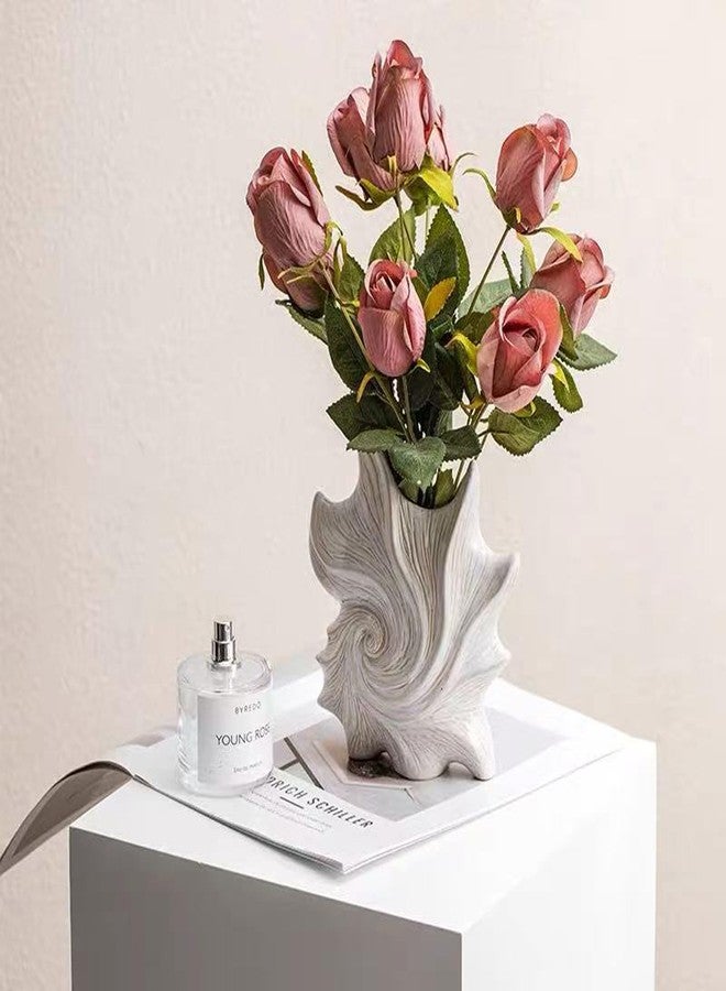Fuukou Small Ceramic Flower Vase for Home Decor - Cute Starfish Decorative Vase for Home Decor,White Ceramic Vase for Flowers,7.6 Inch Modern Vases for Ideal Shelf Decor Table Living Room Décor - Image 5